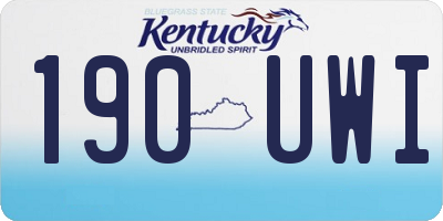 KY license plate 190UWI