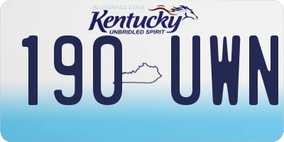 KY license plate 190UWN