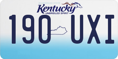 KY license plate 190UXI