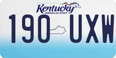 KY license plate 190UXW