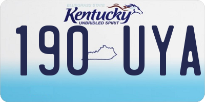 KY license plate 190UYA