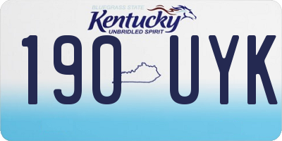 KY license plate 190UYK