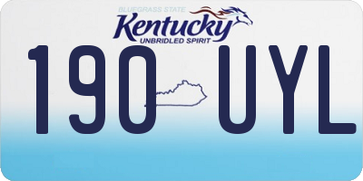 KY license plate 190UYL