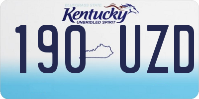 KY license plate 190UZD