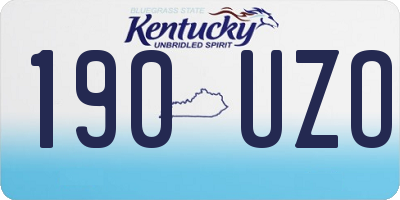 KY license plate 190UZO