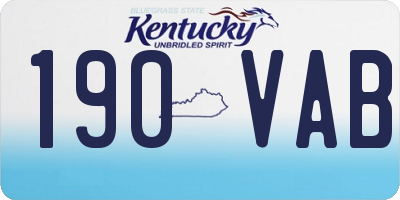 KY license plate 190VAB