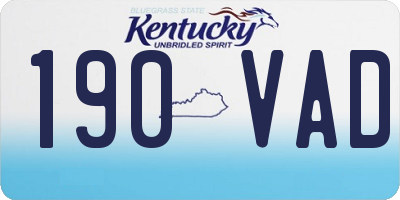 KY license plate 190VAD