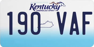 KY license plate 190VAF