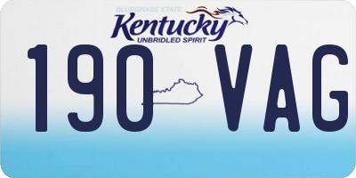KY license plate 190VAG
