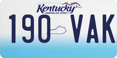 KY license plate 190VAK