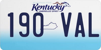 KY license plate 190VAL