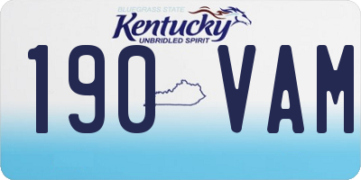 KY license plate 190VAM