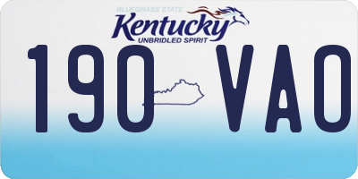 KY license plate 190VAO