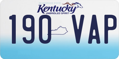 KY license plate 190VAP