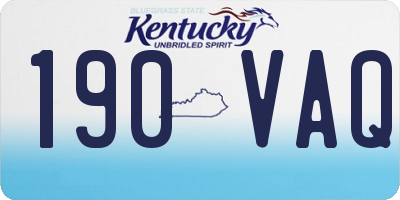 KY license plate 190VAQ
