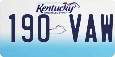 KY license plate 190VAW