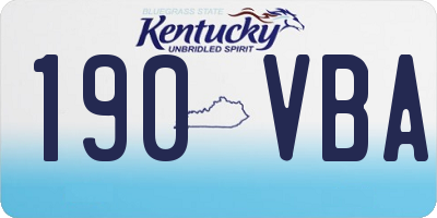 KY license plate 190VBA
