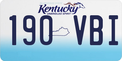 KY license plate 190VBI