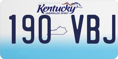 KY license plate 190VBJ