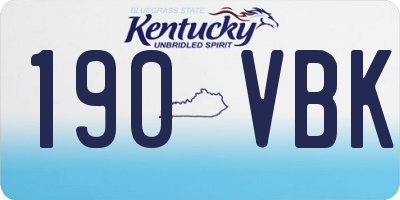 KY license plate 190VBK