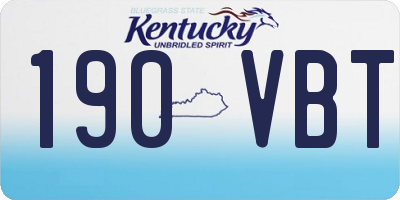 KY license plate 190VBT
