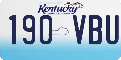 KY license plate 190VBU