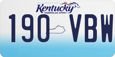 KY license plate 190VBW