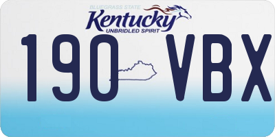 KY license plate 190VBX
