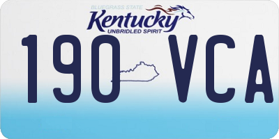 KY license plate 190VCA