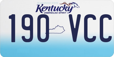 KY license plate 190VCC