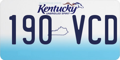 KY license plate 190VCD
