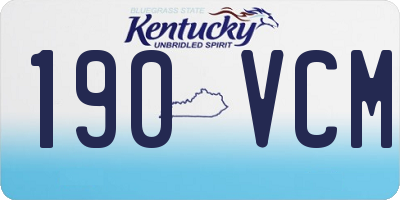 KY license plate 190VCM