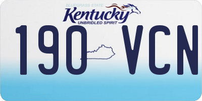 KY license plate 190VCN