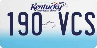KY license plate 190VCS