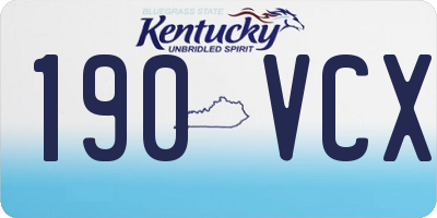 KY license plate 190VCX