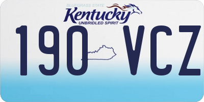 KY license plate 190VCZ