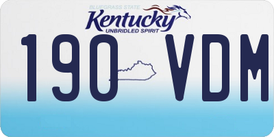 KY license plate 190VDM