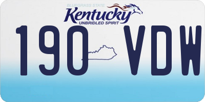 KY license plate 190VDW