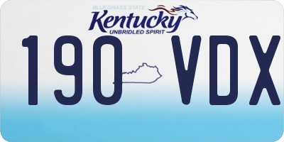 KY license plate 190VDX
