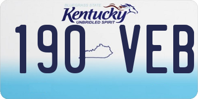 KY license plate 190VEB