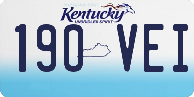 KY license plate 190VEI