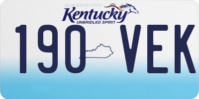KY license plate 190VEK