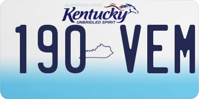 KY license plate 190VEM