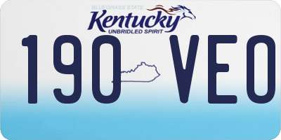KY license plate 190VEO
