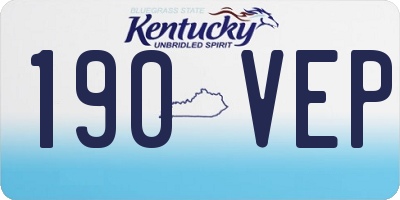 KY license plate 190VEP