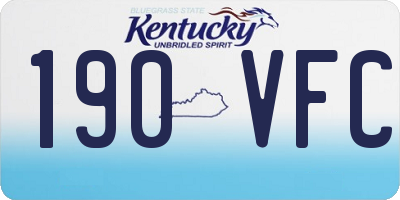 KY license plate 190VFC