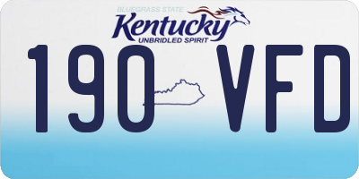KY license plate 190VFD