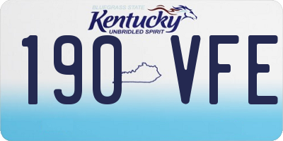 KY license plate 190VFE