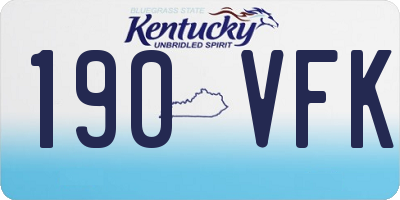 KY license plate 190VFK