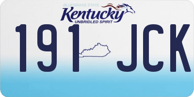 KY license plate 191JCK